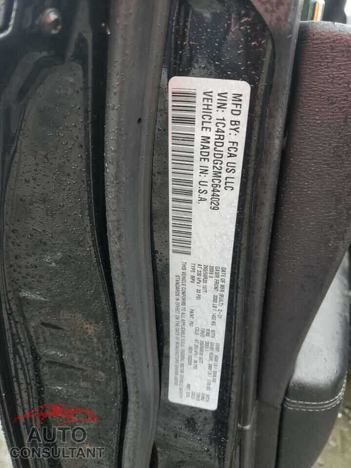 DODGE DURANGO 2021 - 1C4RDJDG2MC644029