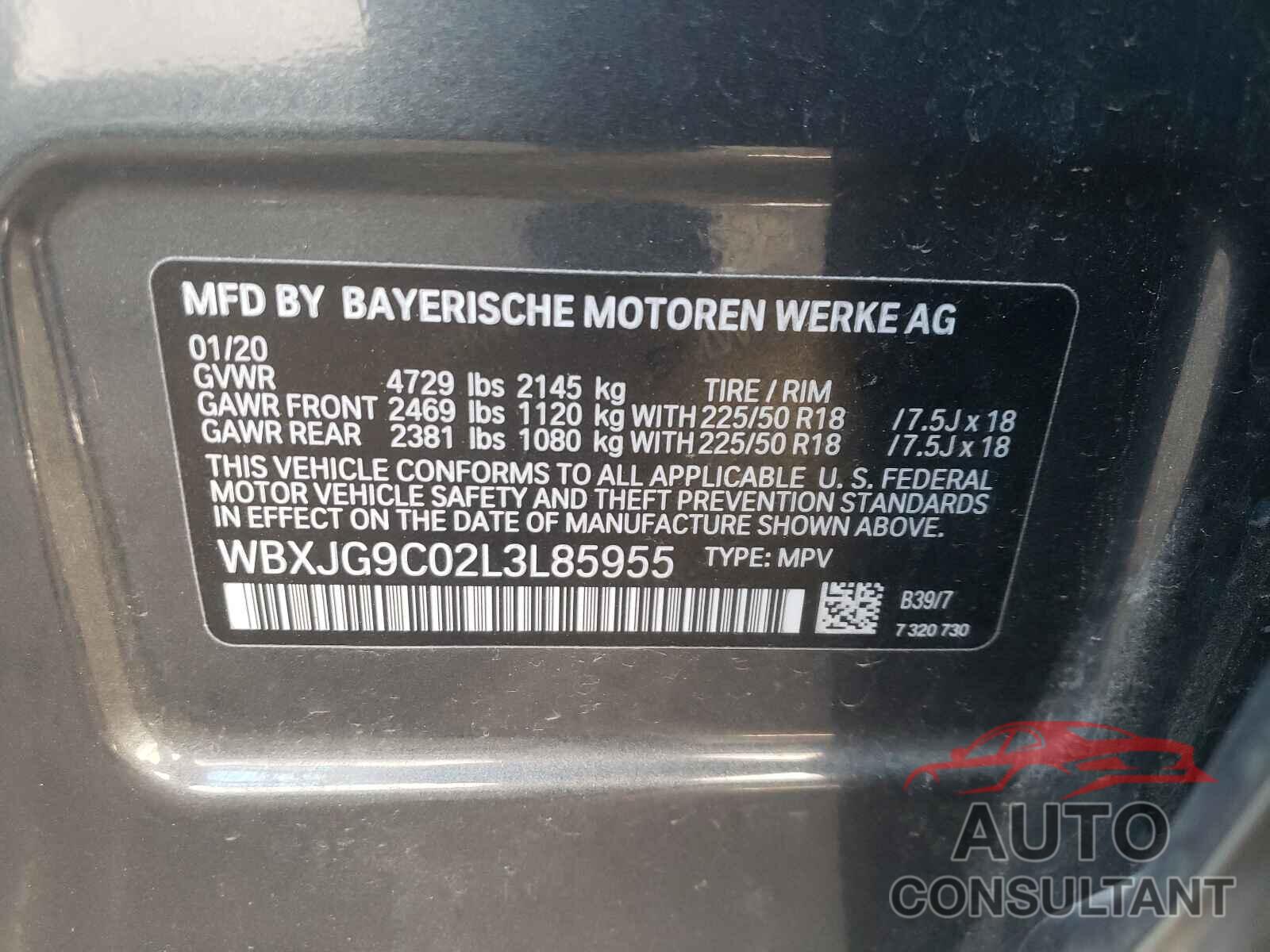 BMW X1 2020 - WBXJG9C02L3L85955