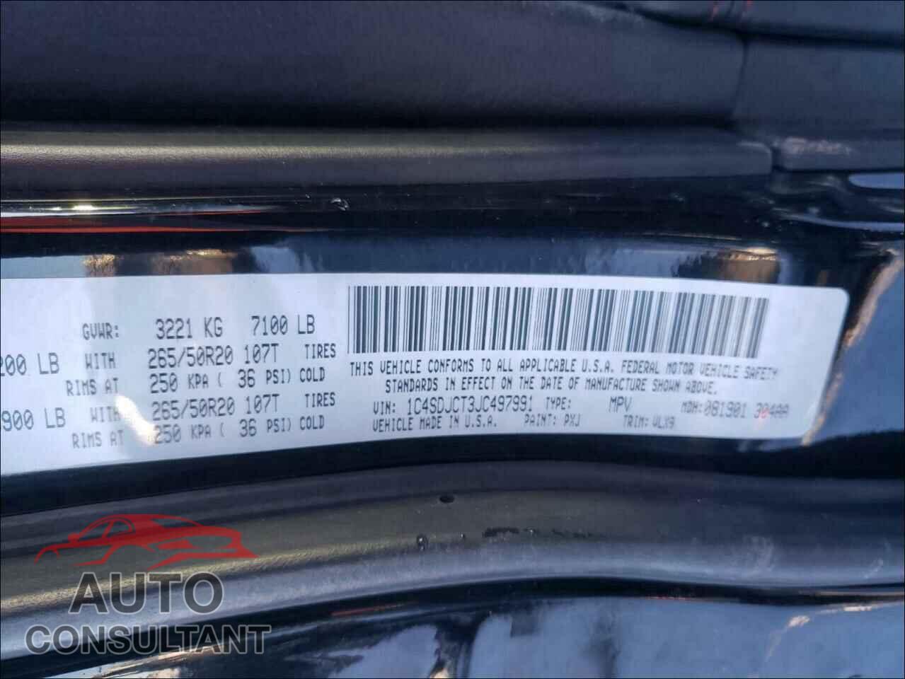 DODGE DURANGO 2018 - 1C4SDJCT3JC497991