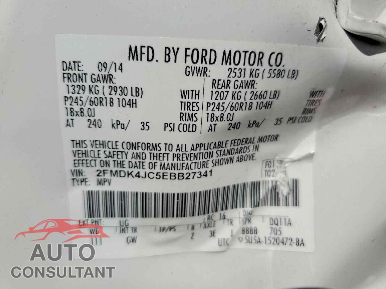 FORD EDGE 2014 - 2FMDK4JC5EBB27341
