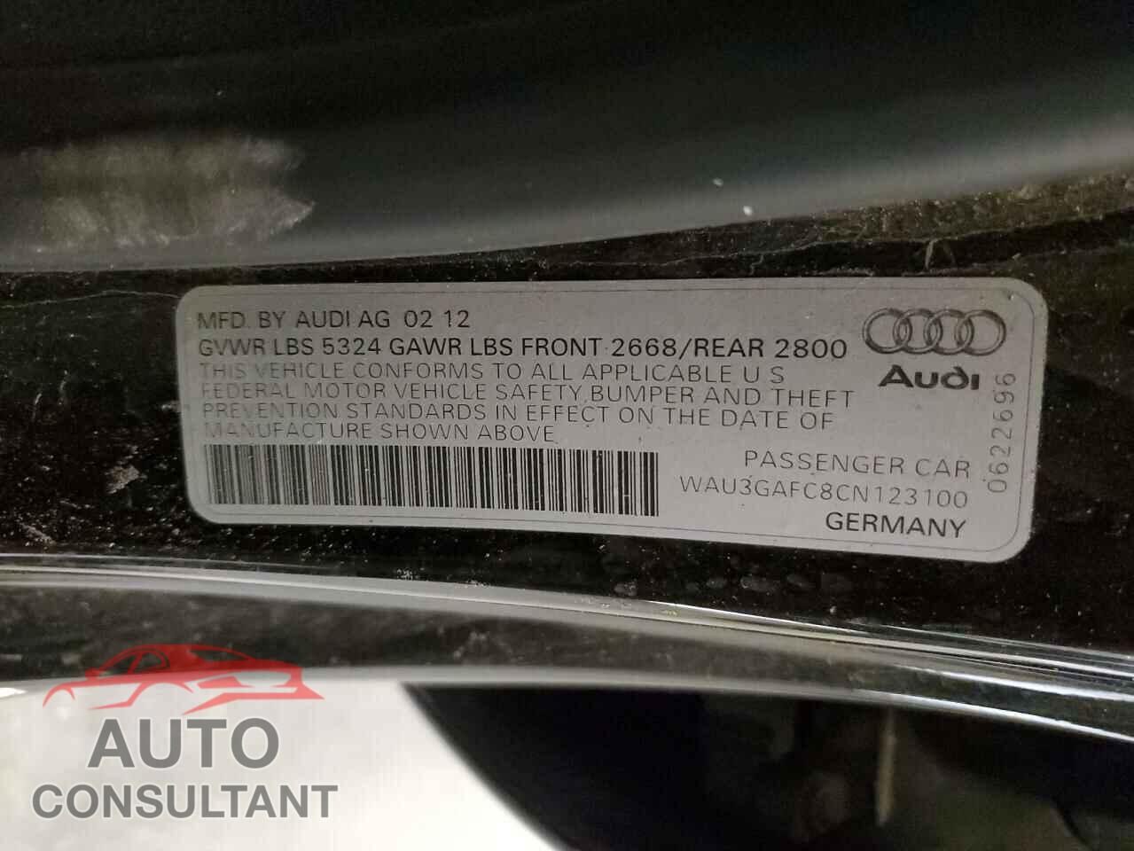 AUDI A7 2012 - WAU3GAFC8CN123100