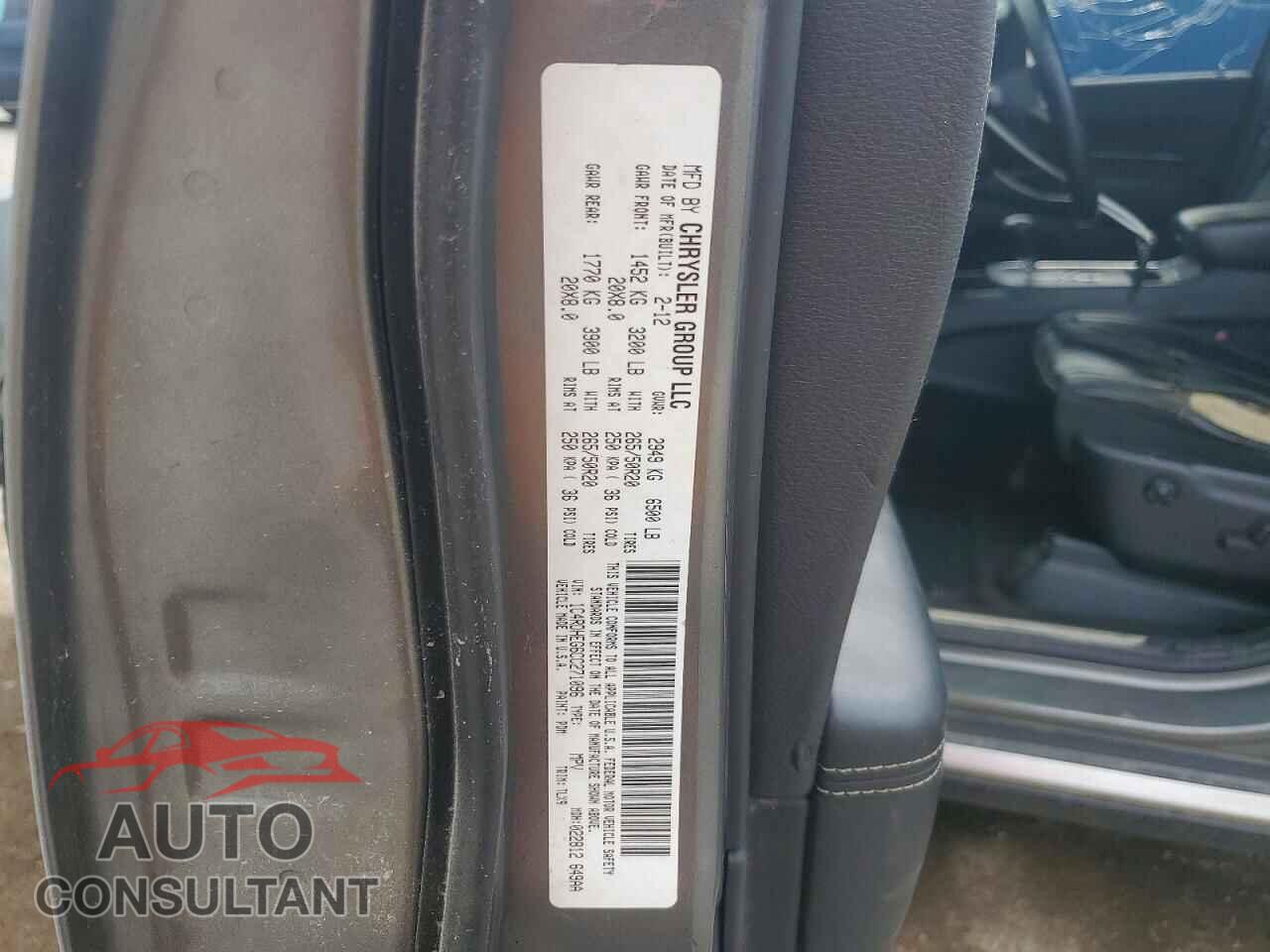 DODGE DURANGO 2012 - 1C4RDHEG6CC271096