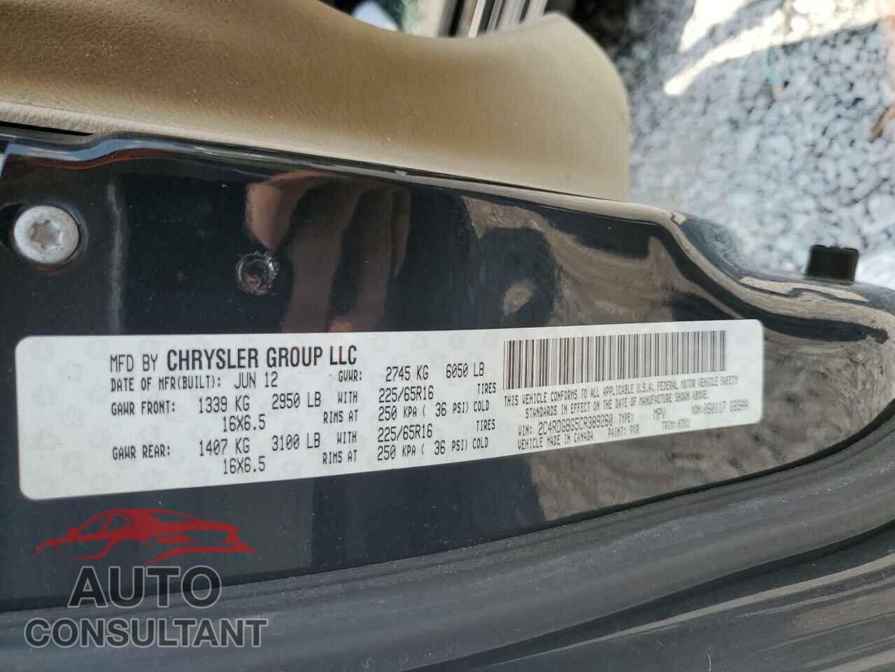 DODGE CARAVAN 2012 - 2C4RDGBG5CR389260