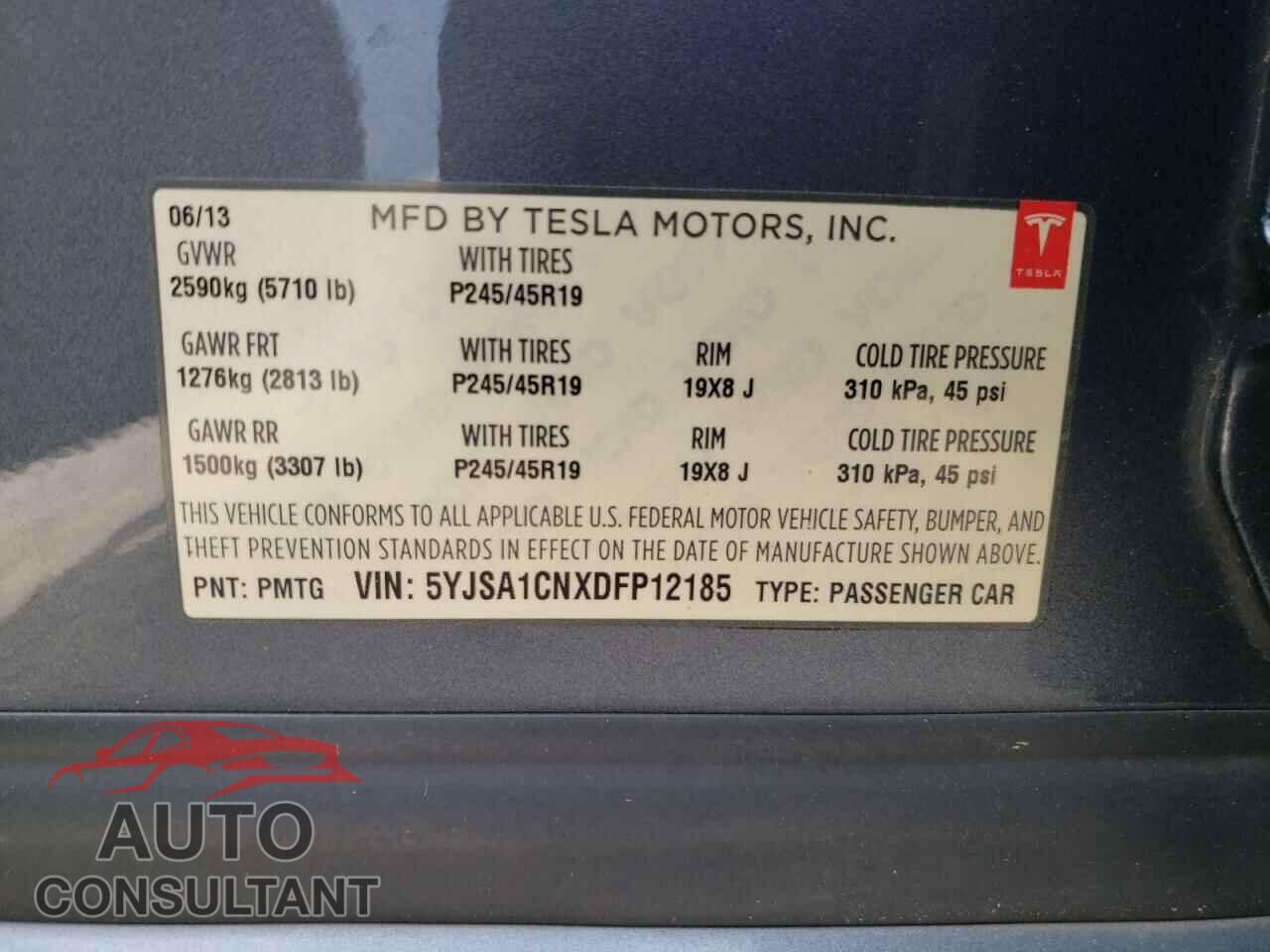 TESLA MODEL S 2013 - 5YJSA1CNXDFP12185