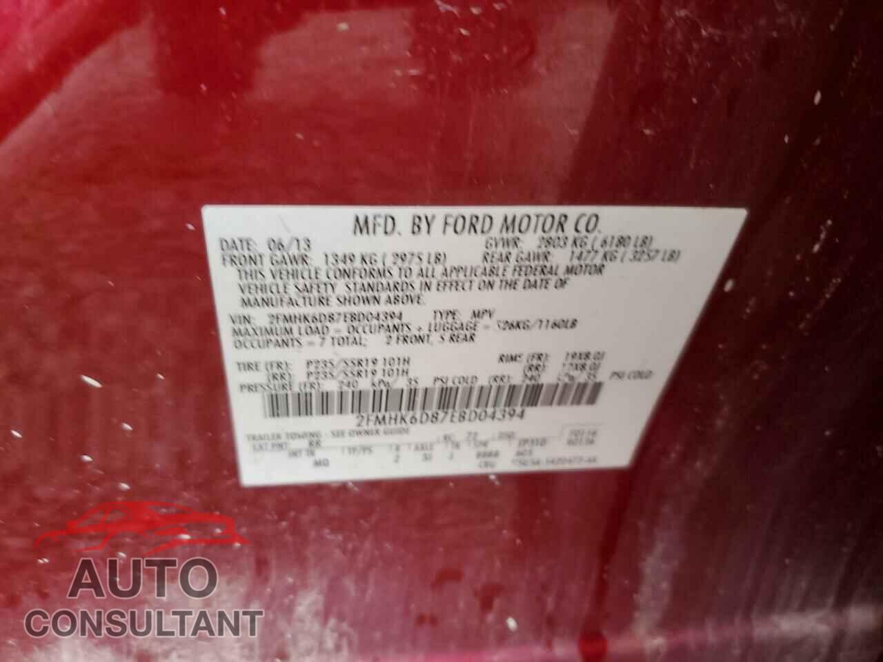 FORD FLEX 2014 - 2FMHK6D87EBD04394