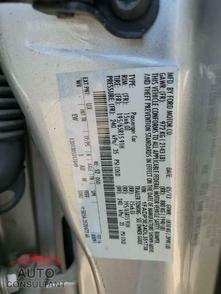 FORD FOCUS 2013 - 1FADP3E24DL351738