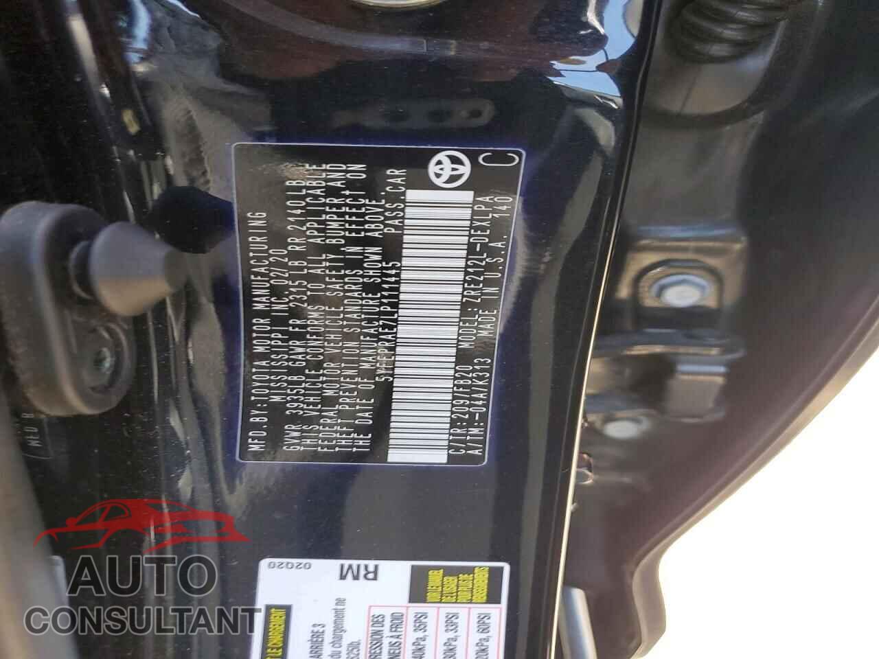 TOYOTA COROLLA 2020 - 5YFEPRAE7LP111445