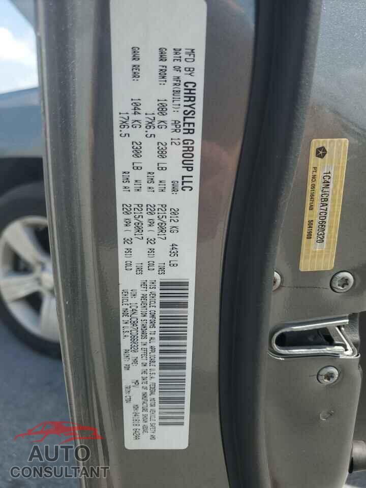 JEEP COMPASS 2012 - 1C4NJCBA7CD660320