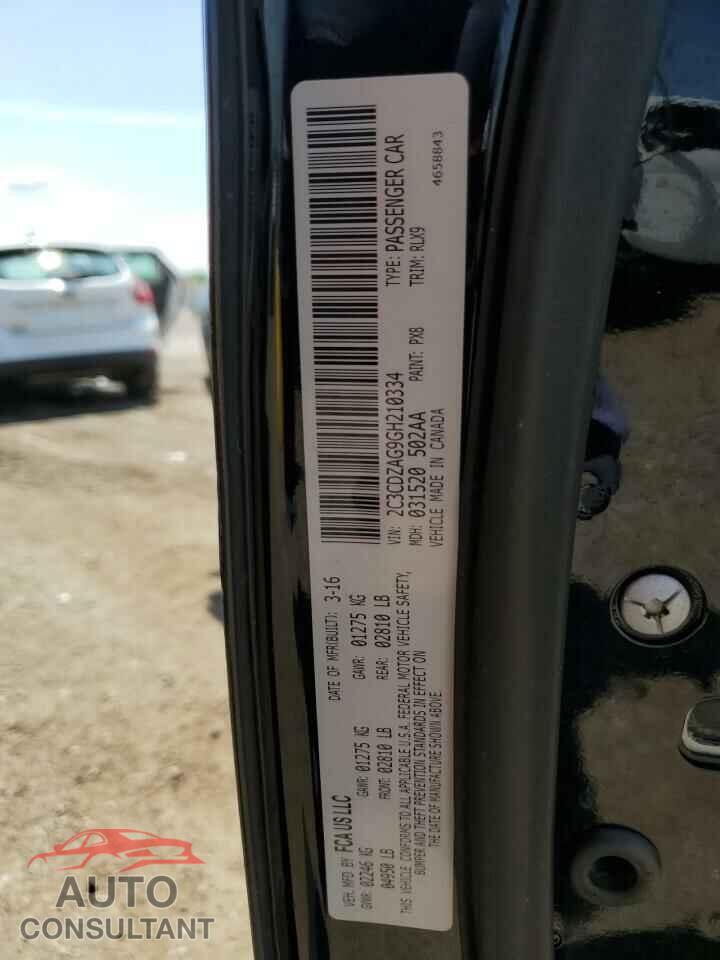 DODGE CHALLENGER 2016 - 2C3CDZAG9GH210334