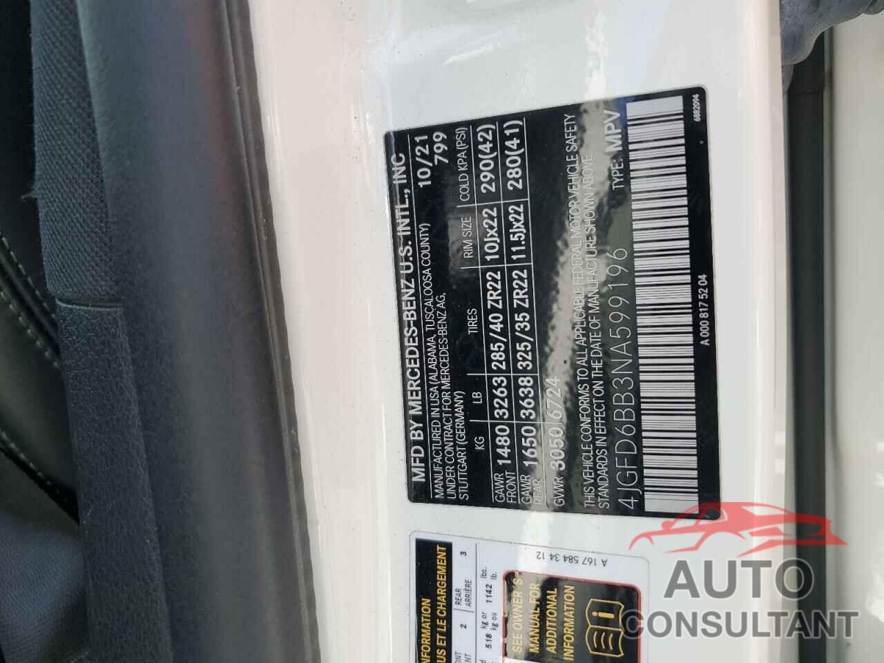 MERCEDES-BENZ GLE-CLASS 2022 - 4JGFD6BB3NA599196