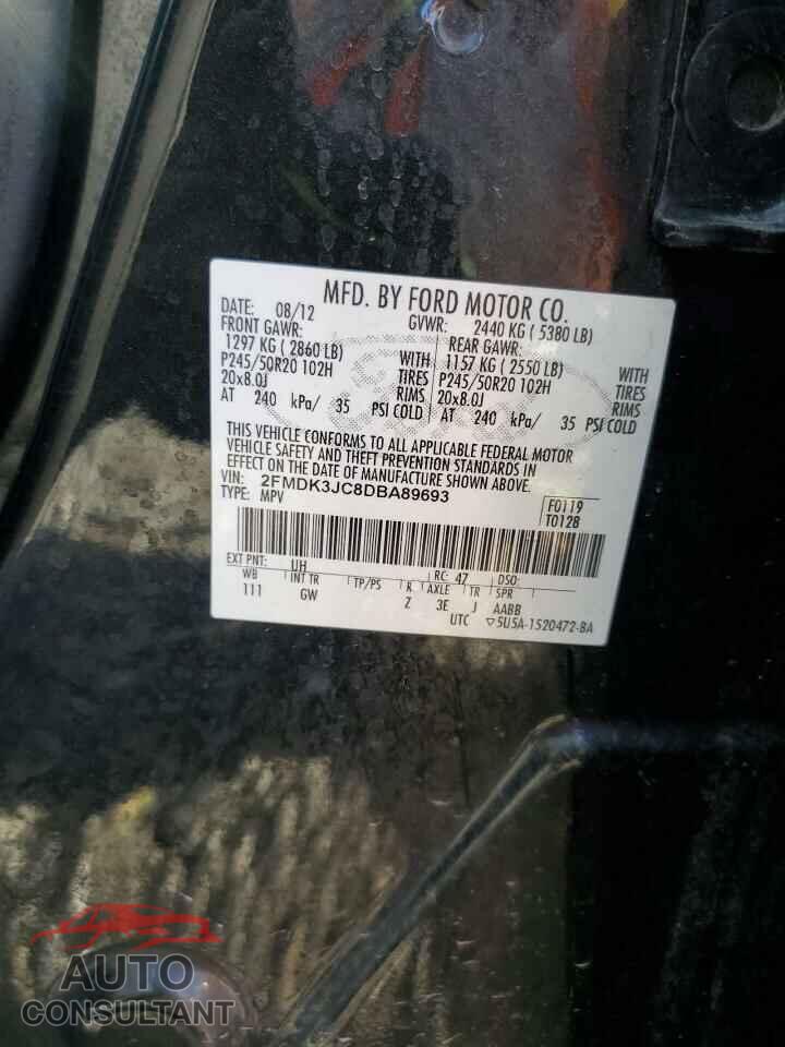 FORD EDGE 2013 - 2FMDK3JC8DBA89693