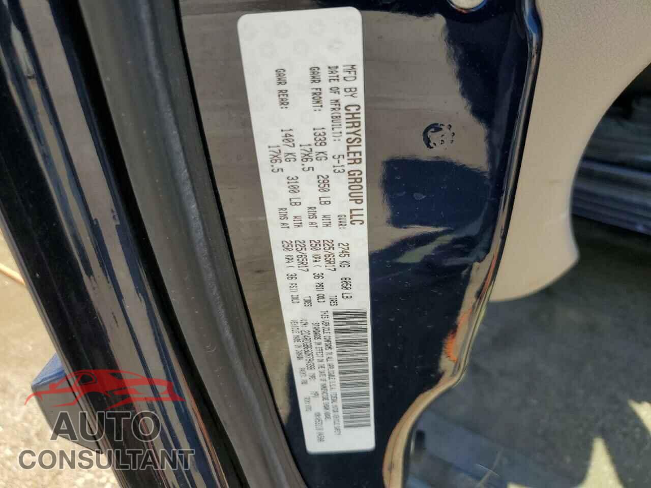 DODGE CARAVAN 2013 - 2C4RDGBG8DR794398