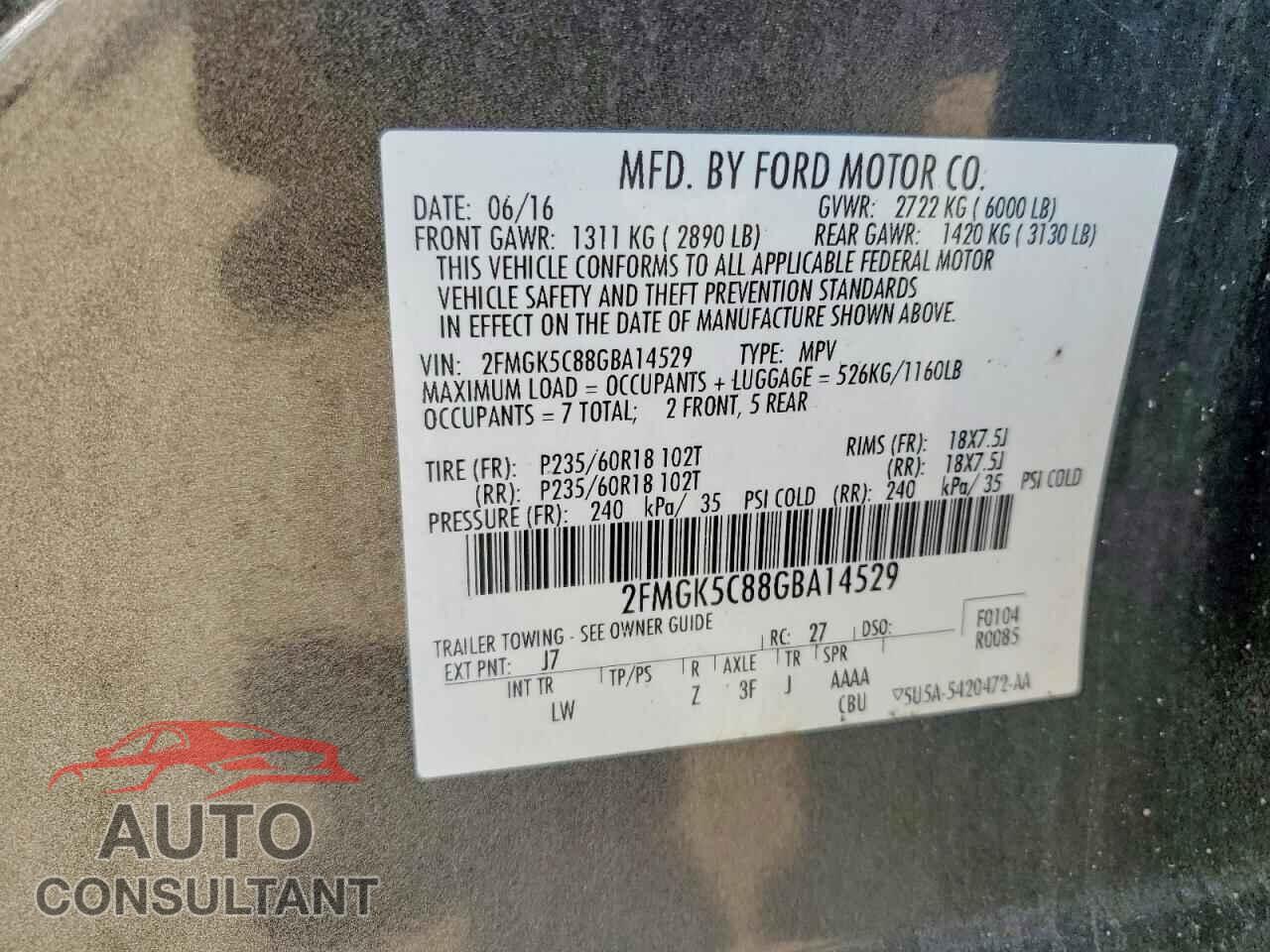 FORD FLEX 2016 - 2FMGK5C88GBA14529