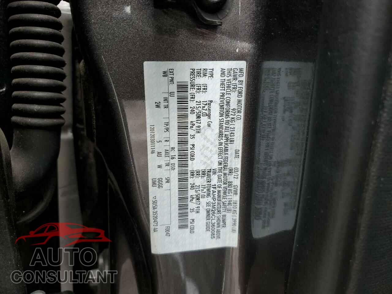 FORD FOCUS 2012 - 1FAHP3M26CL360085