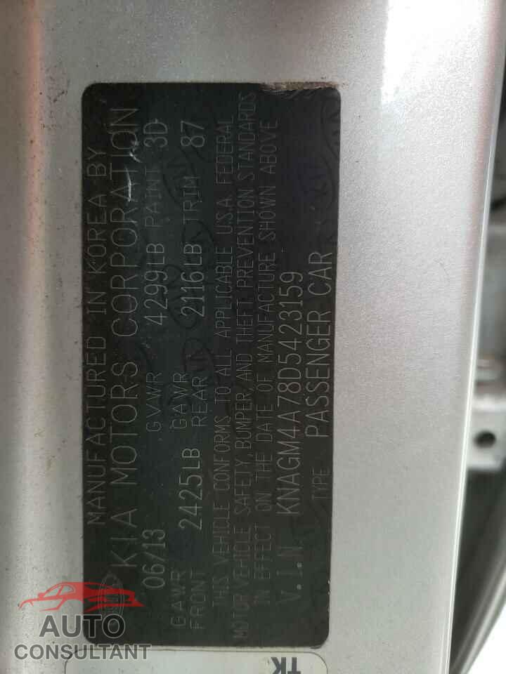 KIA OPTIMA 2013 - KNAGM4A78D5423159