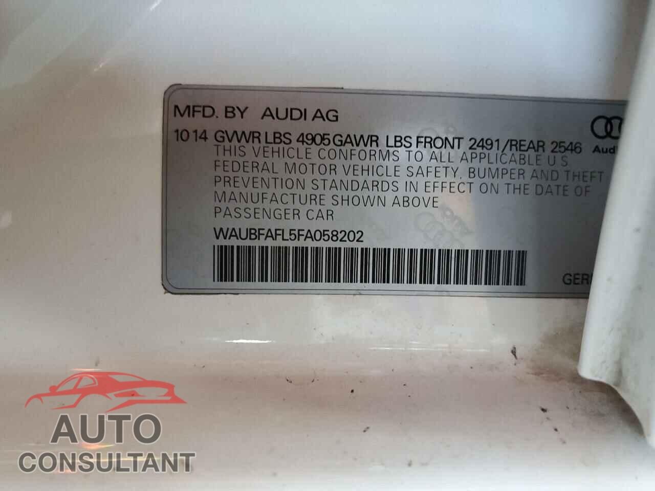 AUDI A4 2015 - WAUBFAFL5FA058202