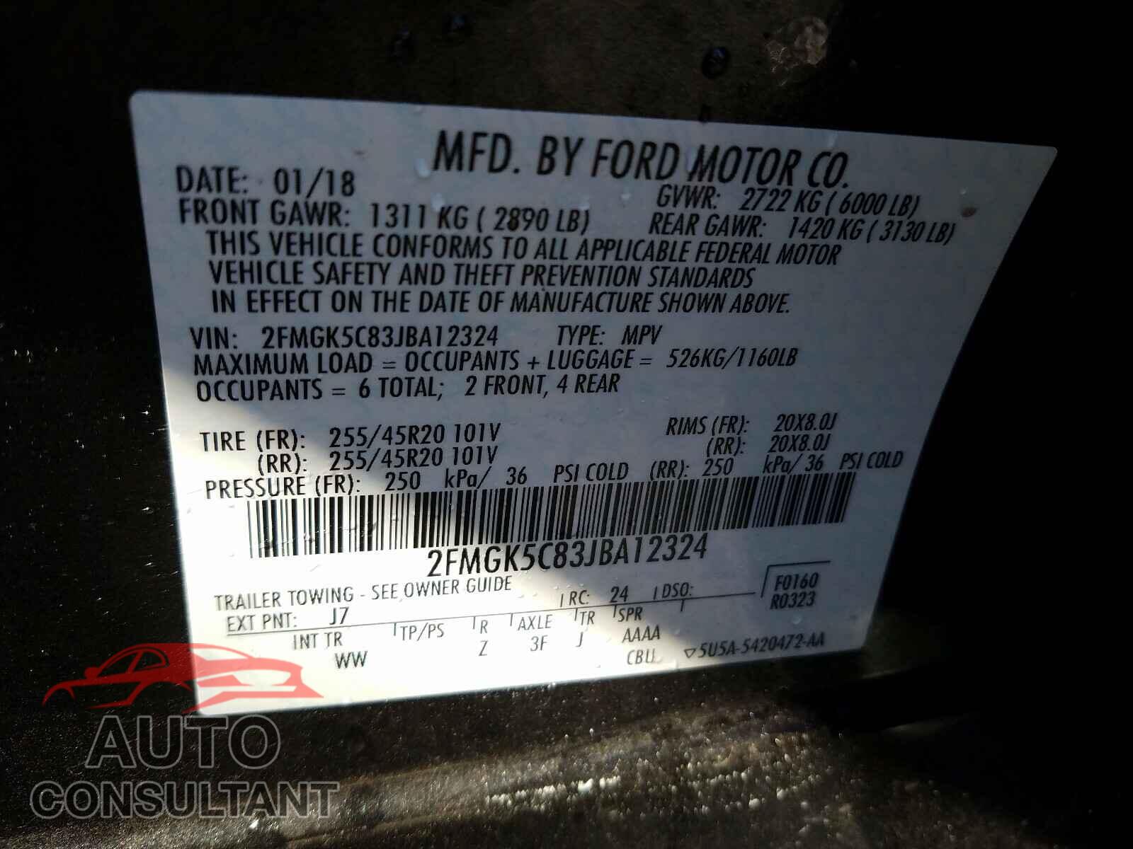 FORD FLEX 2018 - 2FMGK5C83JBA12324