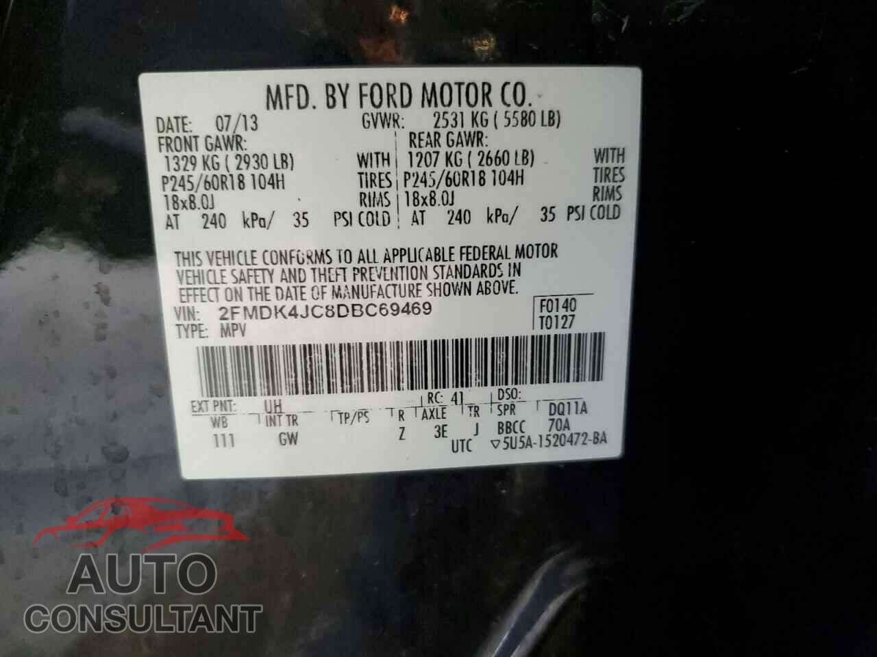 FORD EDGE 2013 - 2FMDK4JC8DBC69469