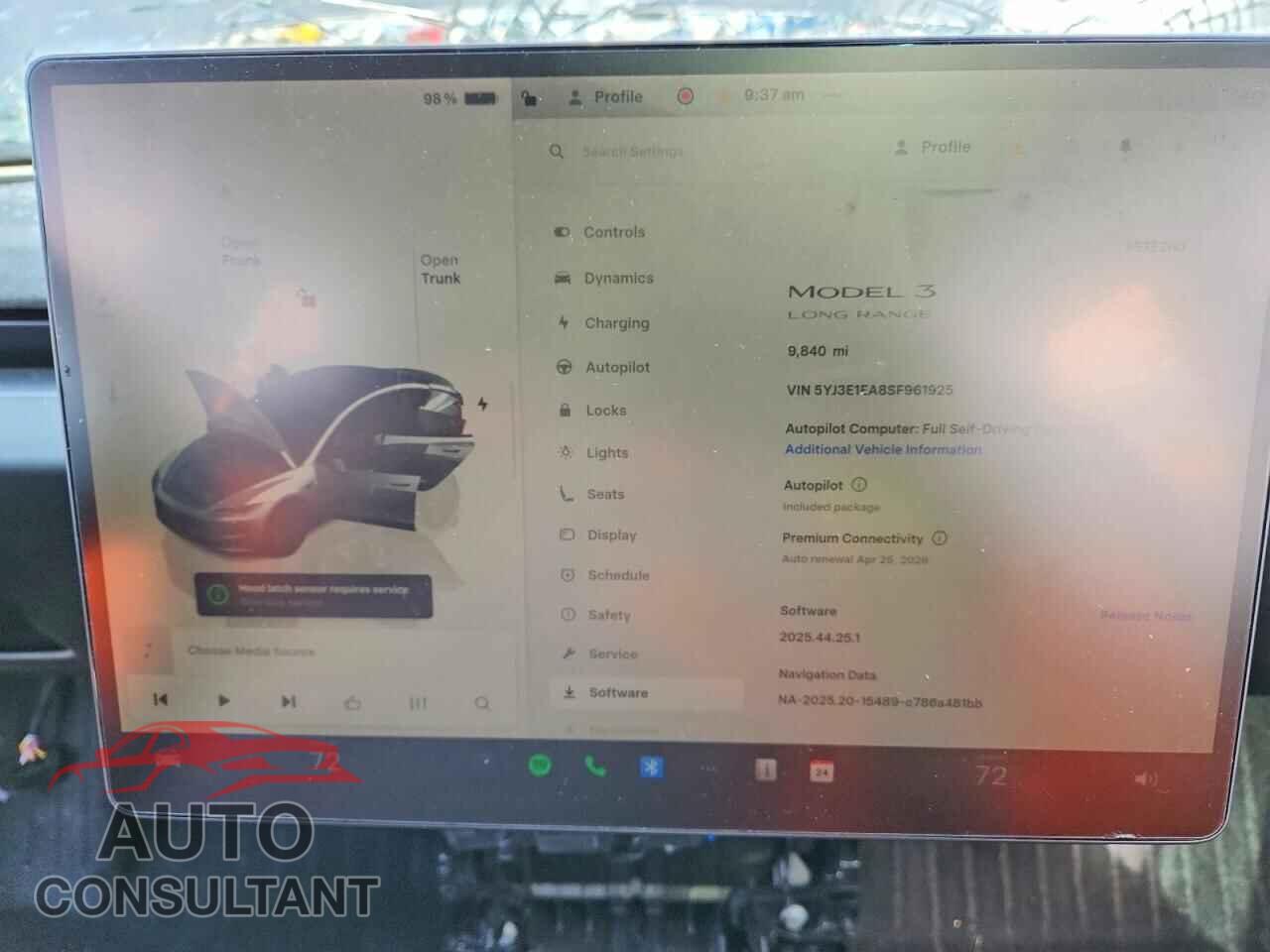 TESLA MODEL 3 2025 - 5YJ3E1EA8SF961925