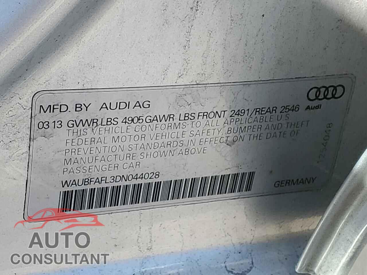 AUDI A4 2013 - WAUBFAFL3DN044028
