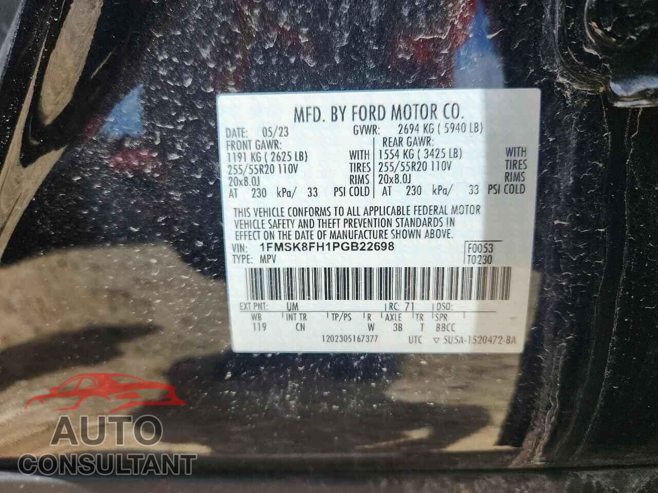 FORD EXPLORER 2023 - 1FMSK8FH1PGB22698