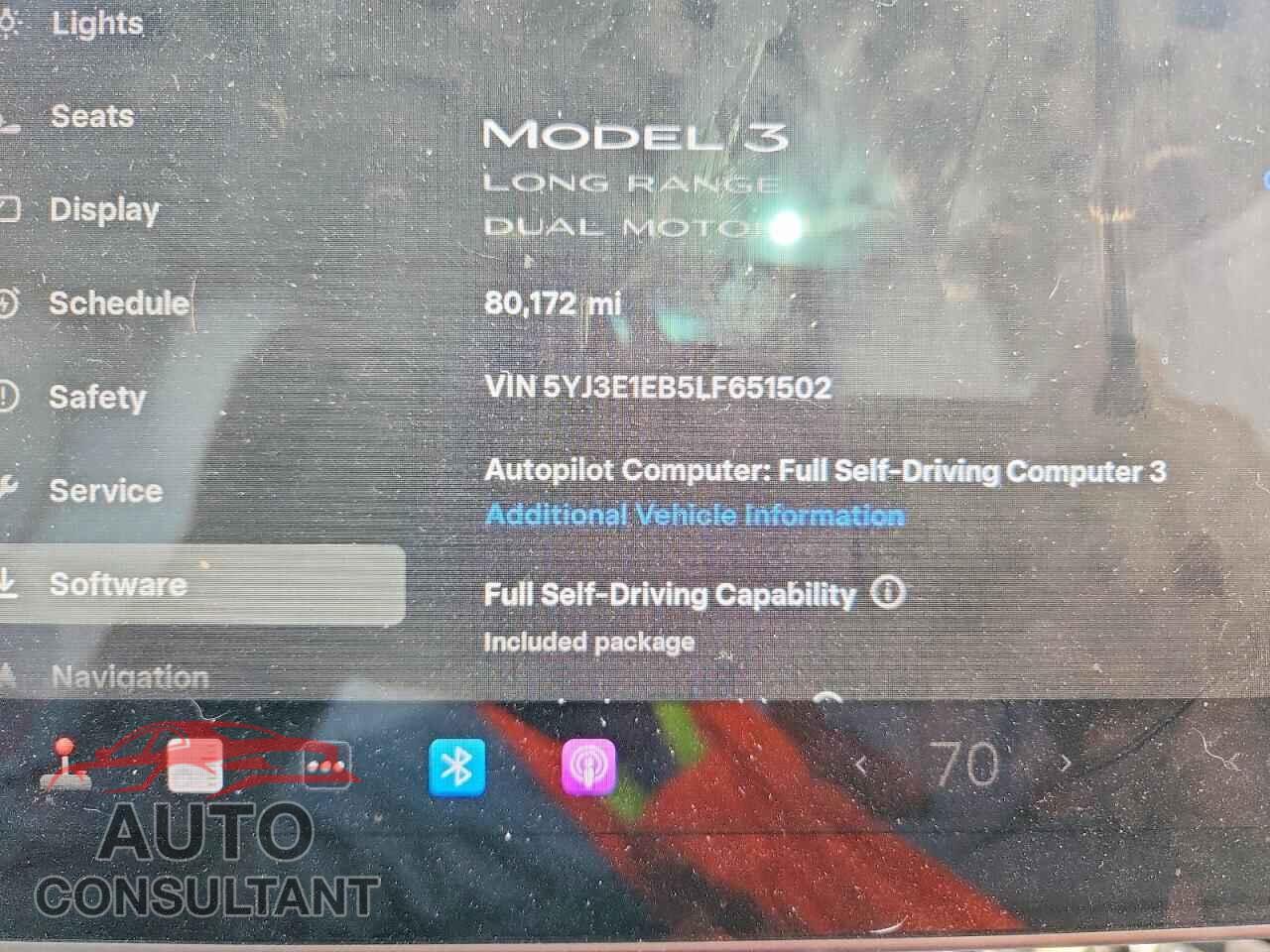 TESLA MODEL 3 2020 - 5YJ3E1EB5LF651502