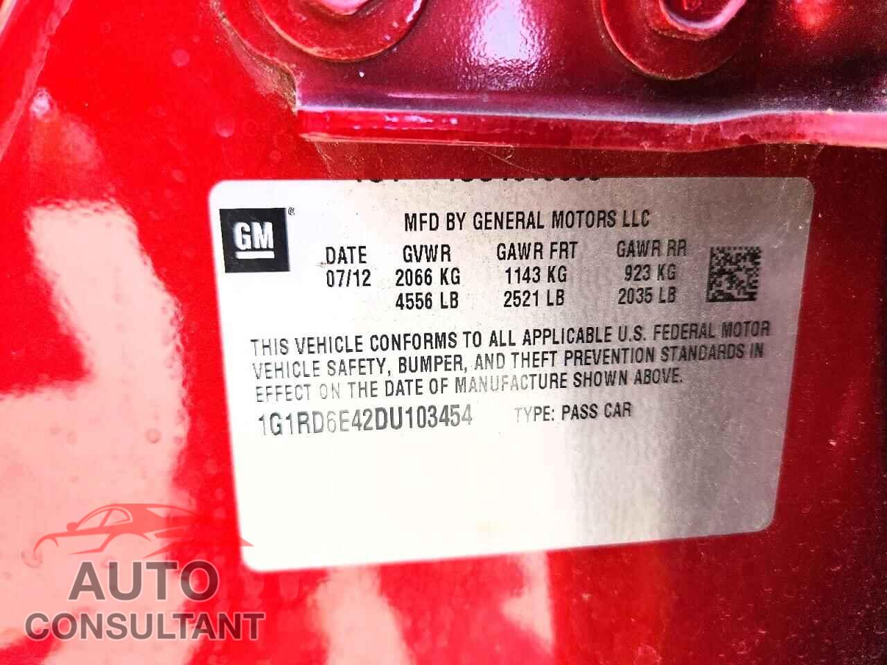 CHEVROLET VOLT 2013 - 1G1RD6E42DU103454