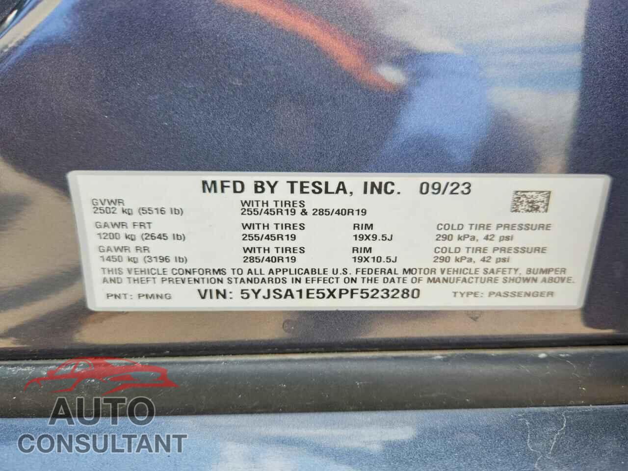 TESLA MODEL S 2023 - 5YJSA1E5XPF523280