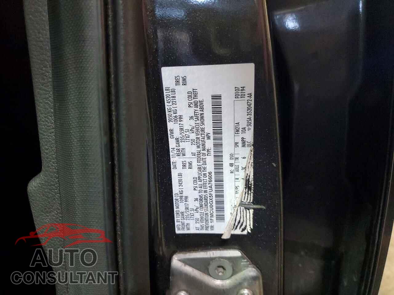 FORD ESCAPE 2015 - 1FMCU0GX5FUA76606