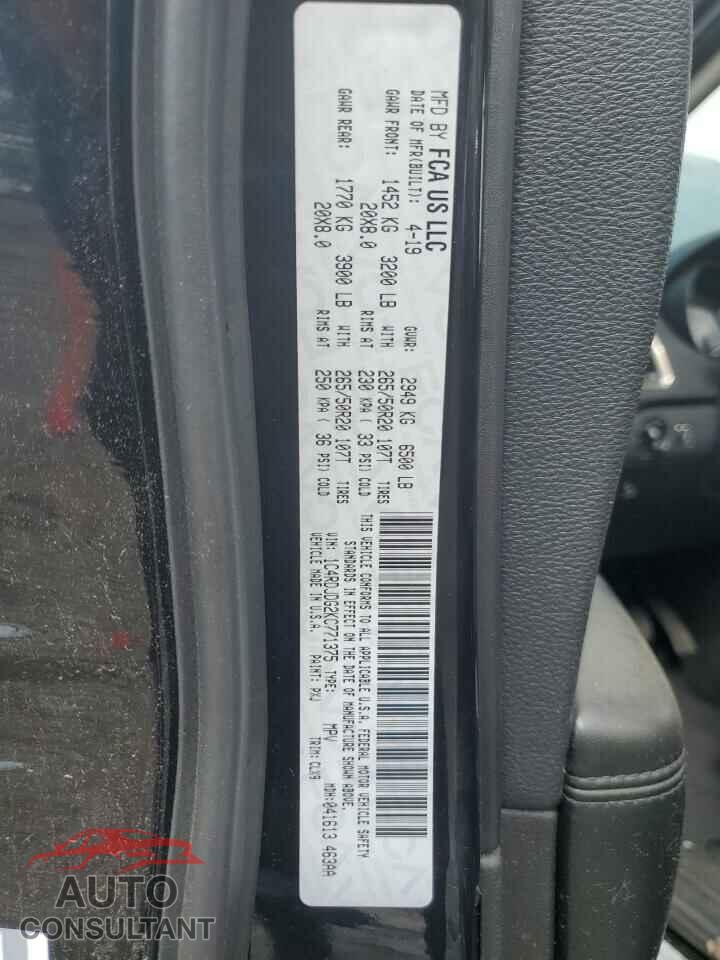 DODGE DURANGO 2019 - 1C4RDJDG2KC771375