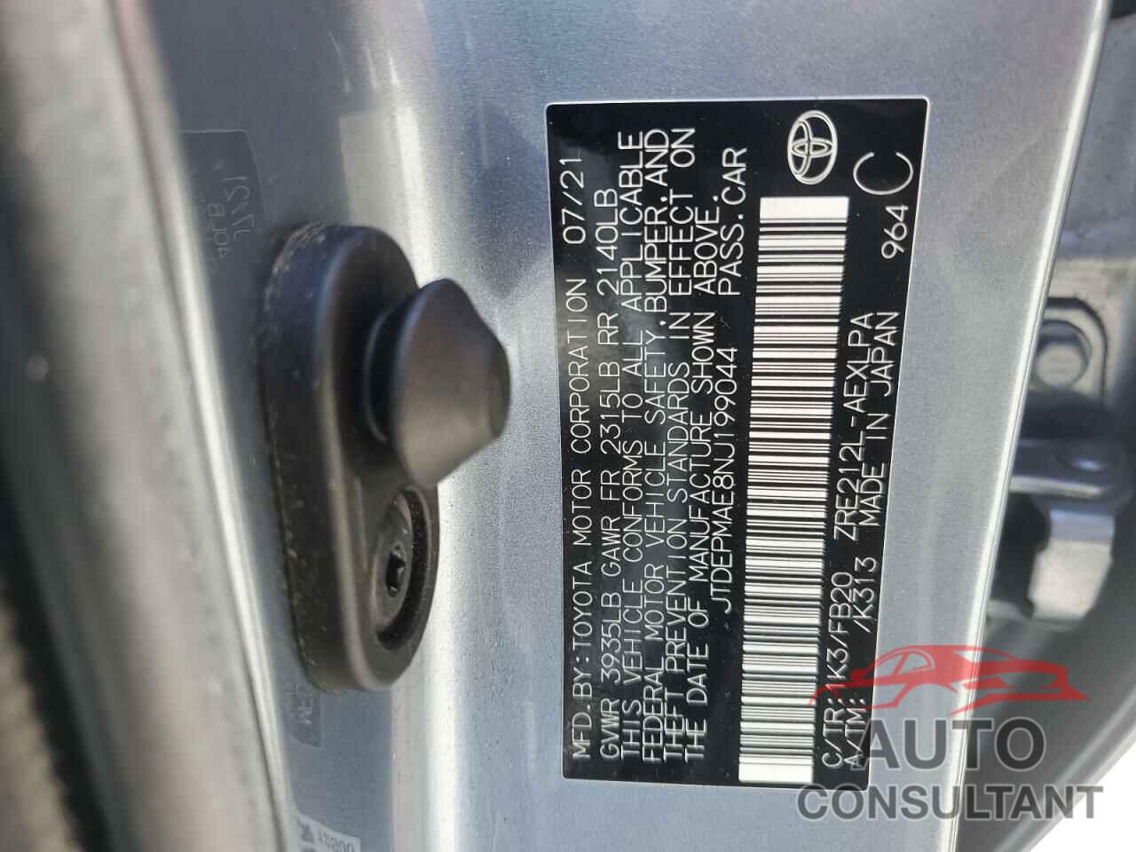 TOYOTA COROLLA 2022 - JTDEPMAE8NJ199044
