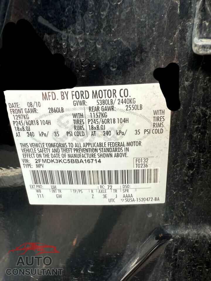 FORD EDGE 2011 - 2FMDK3KC5BBA16714