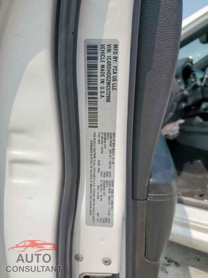 DODGE DURANGO 2021 - 1C4RDHDG2MC572998