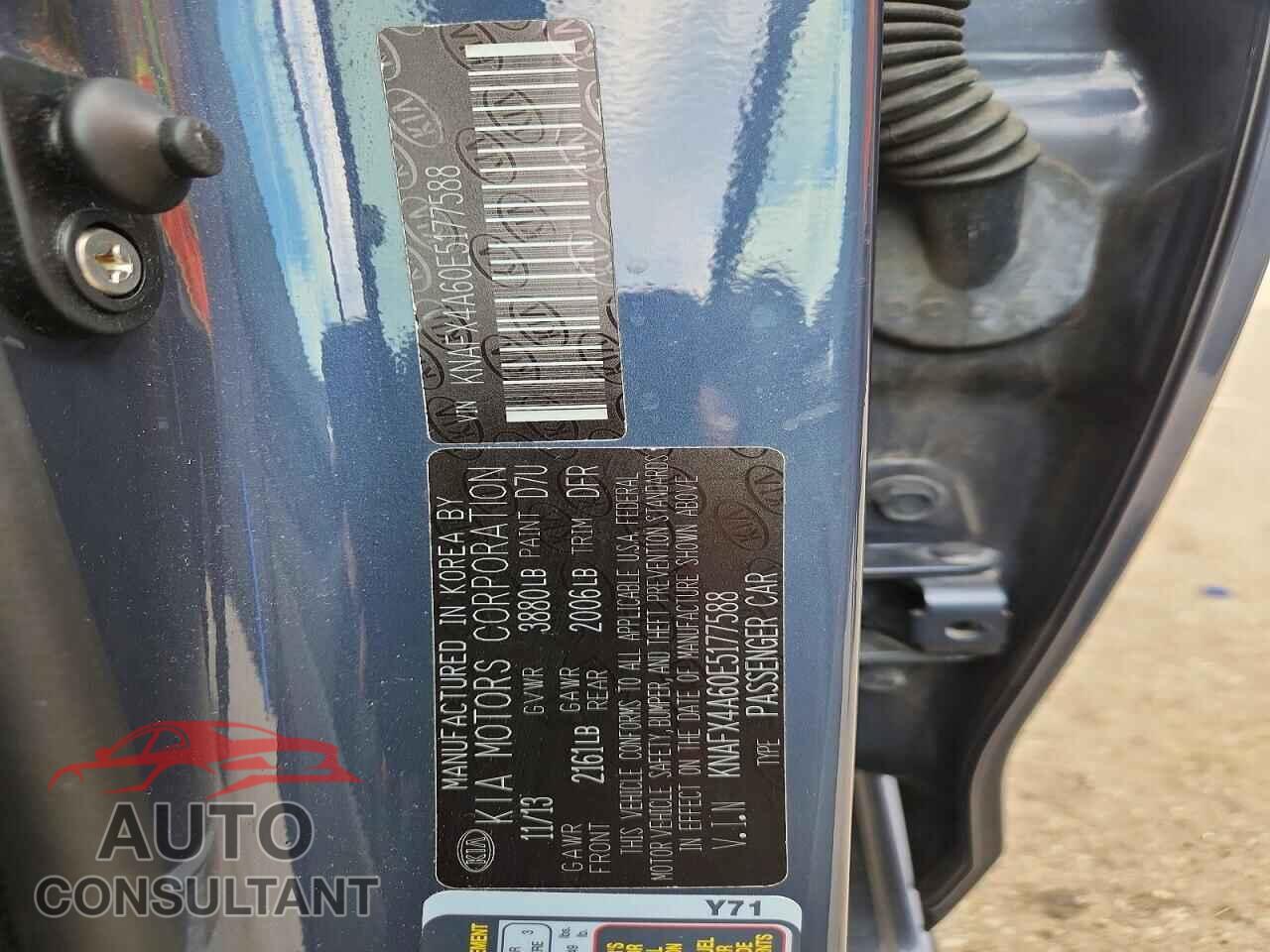 KIA FORTE 2014 - KNAFX4A60E5177588