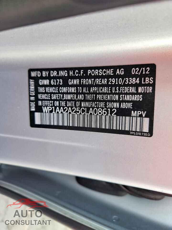 PORSCHE CAYENNE 2012 - WP1AA2A25CLA08612