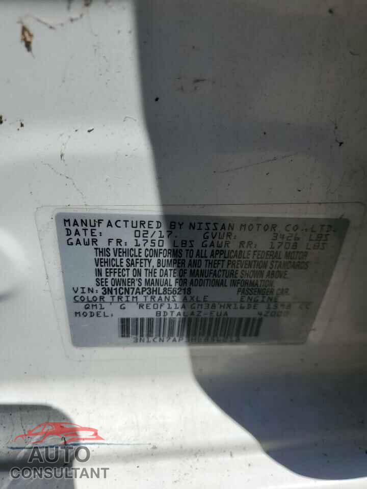 NISSAN VERSA 2017 - 3N1CN7AP3HL856218