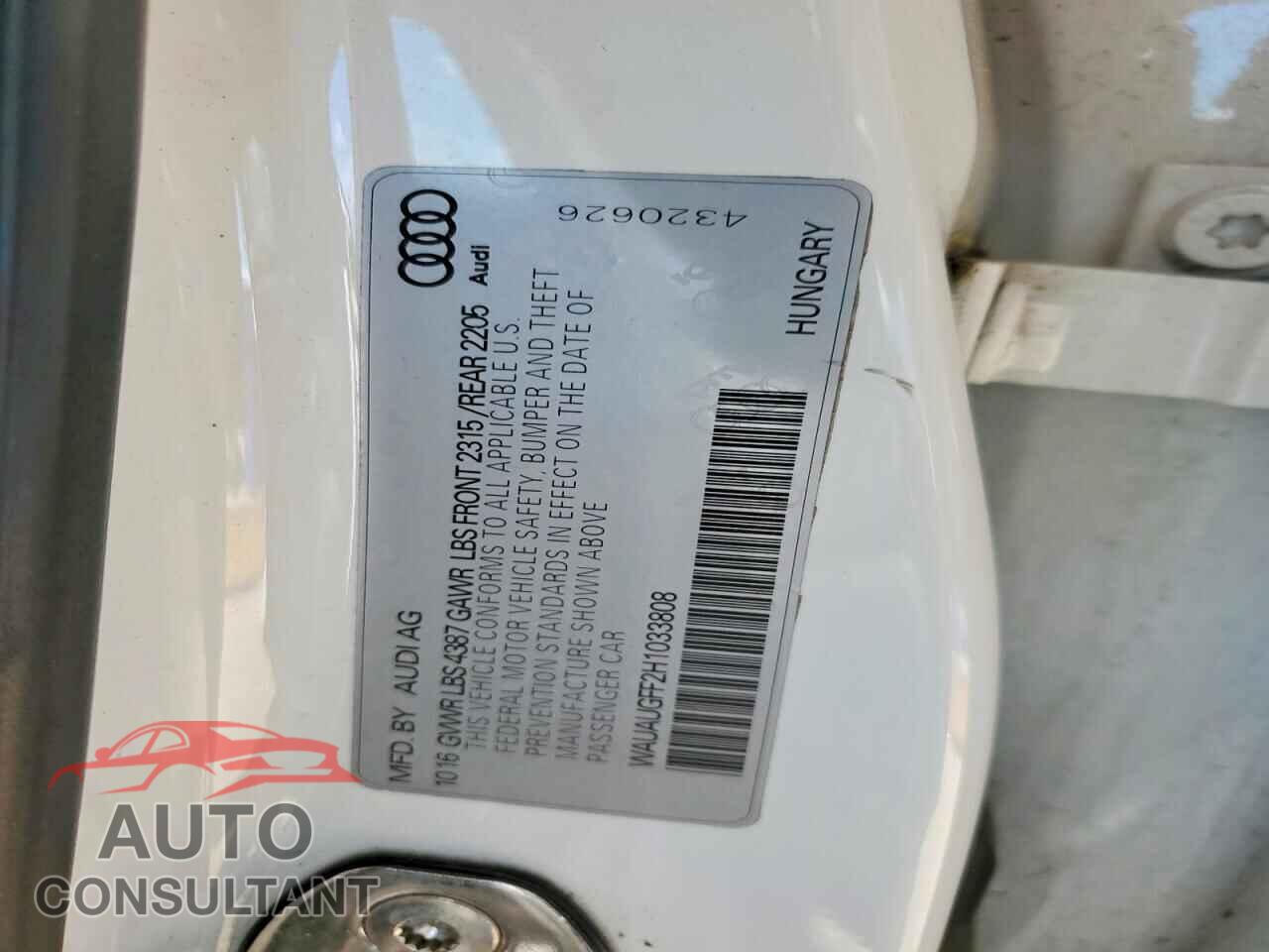 AUDI A3 2017 - WAUAUGFF2H1033808
