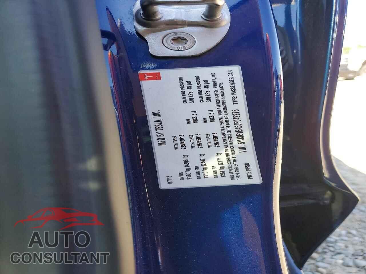 TESLA MODEL 3 2018 - 5YJ3E1EA6JF042276
