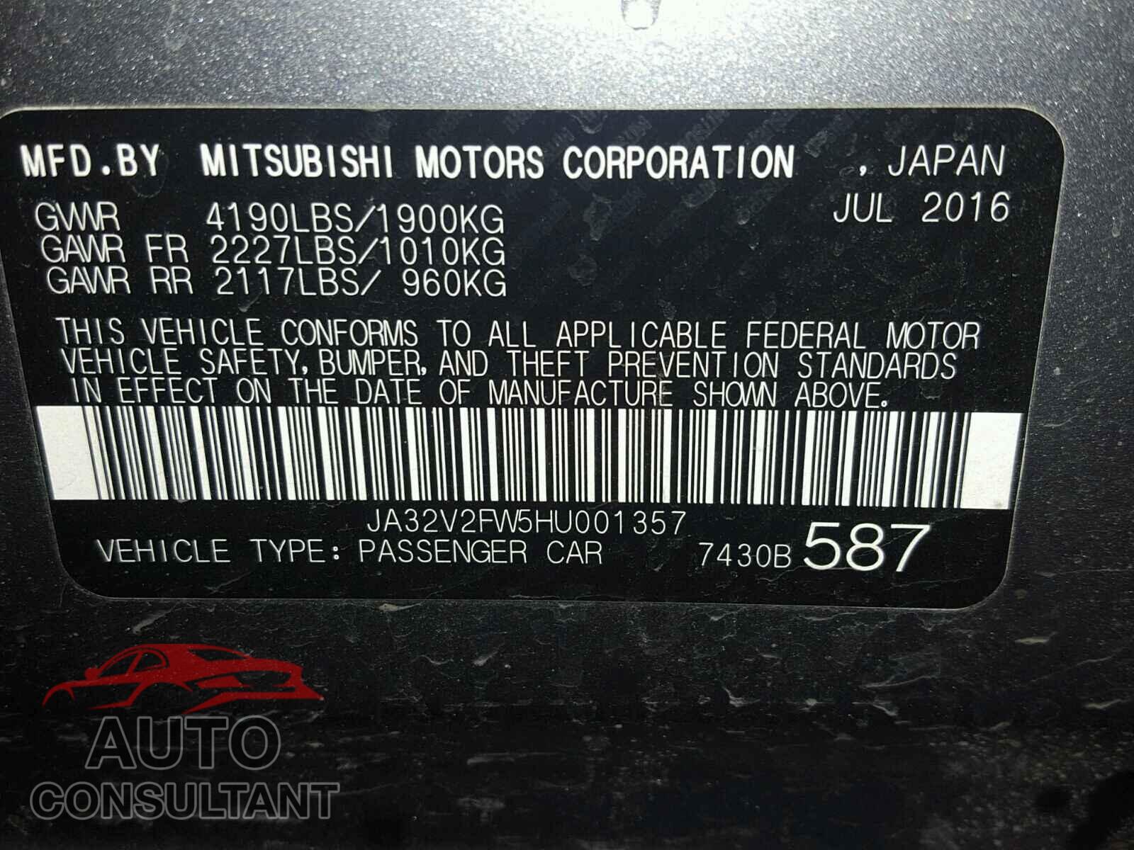 MITSUBISHI LANCER 2017 - JA32V2FW5HU001357