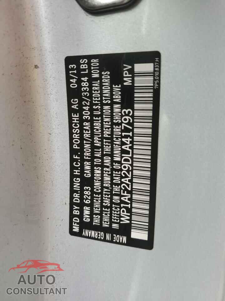 PORSCHE CAYENNE 2013 - WP1AF2A29DLA41793