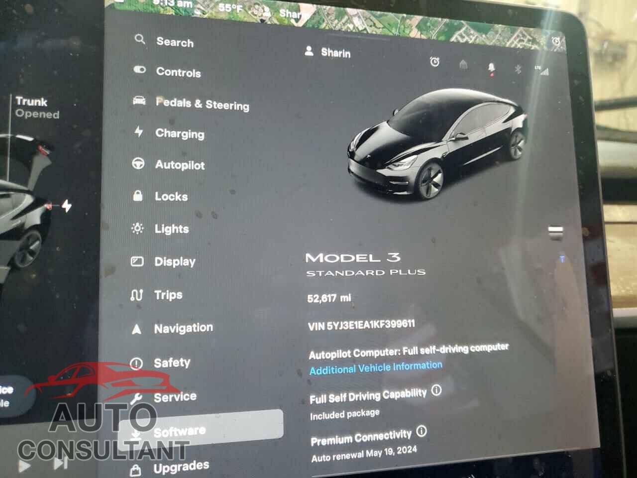 TESLA MODEL 3 2019 - 5YJ3E1EA1KF399611