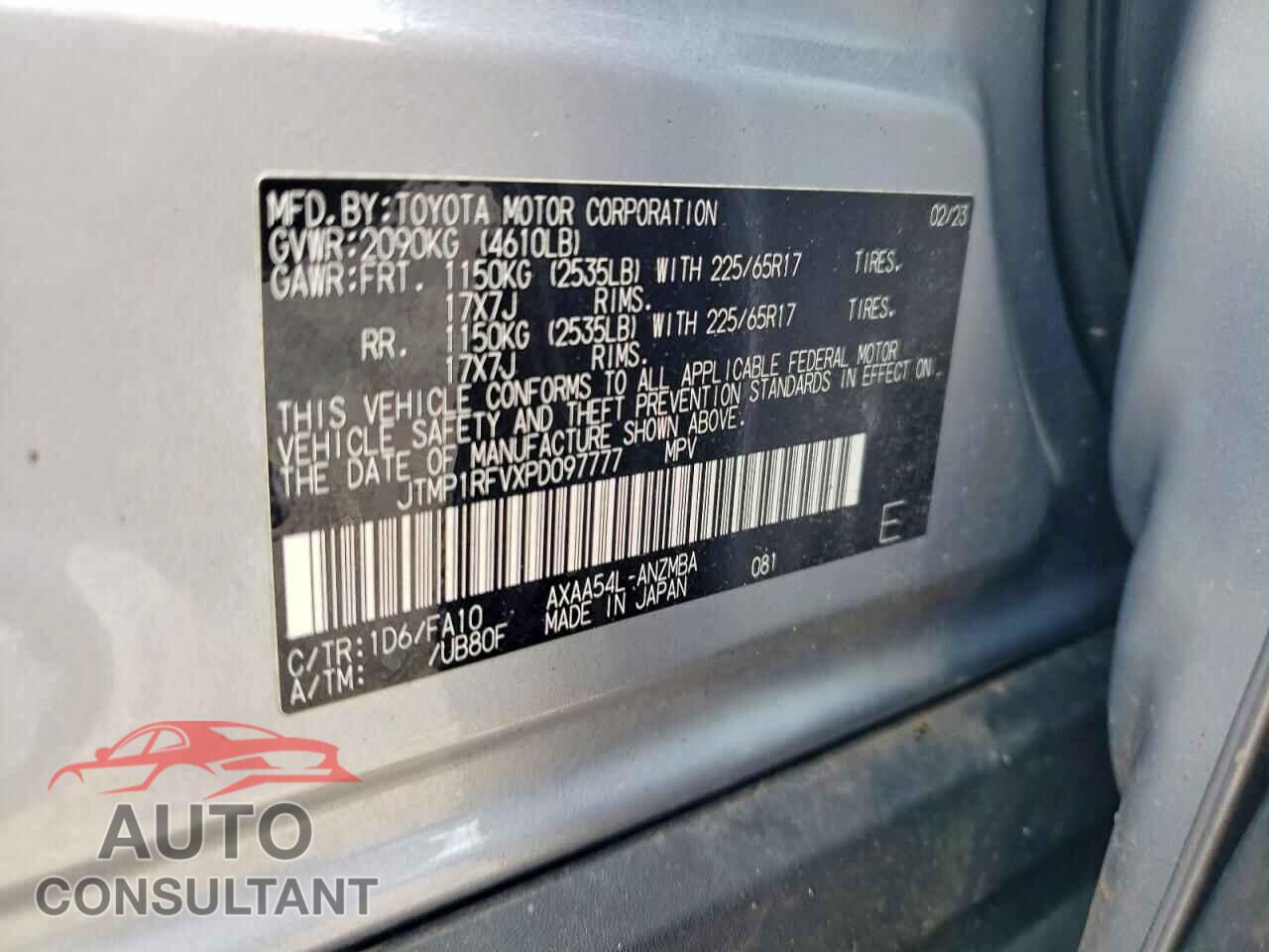 TOYOTA RAV4 2023 - JTMP1RFVXPD097777