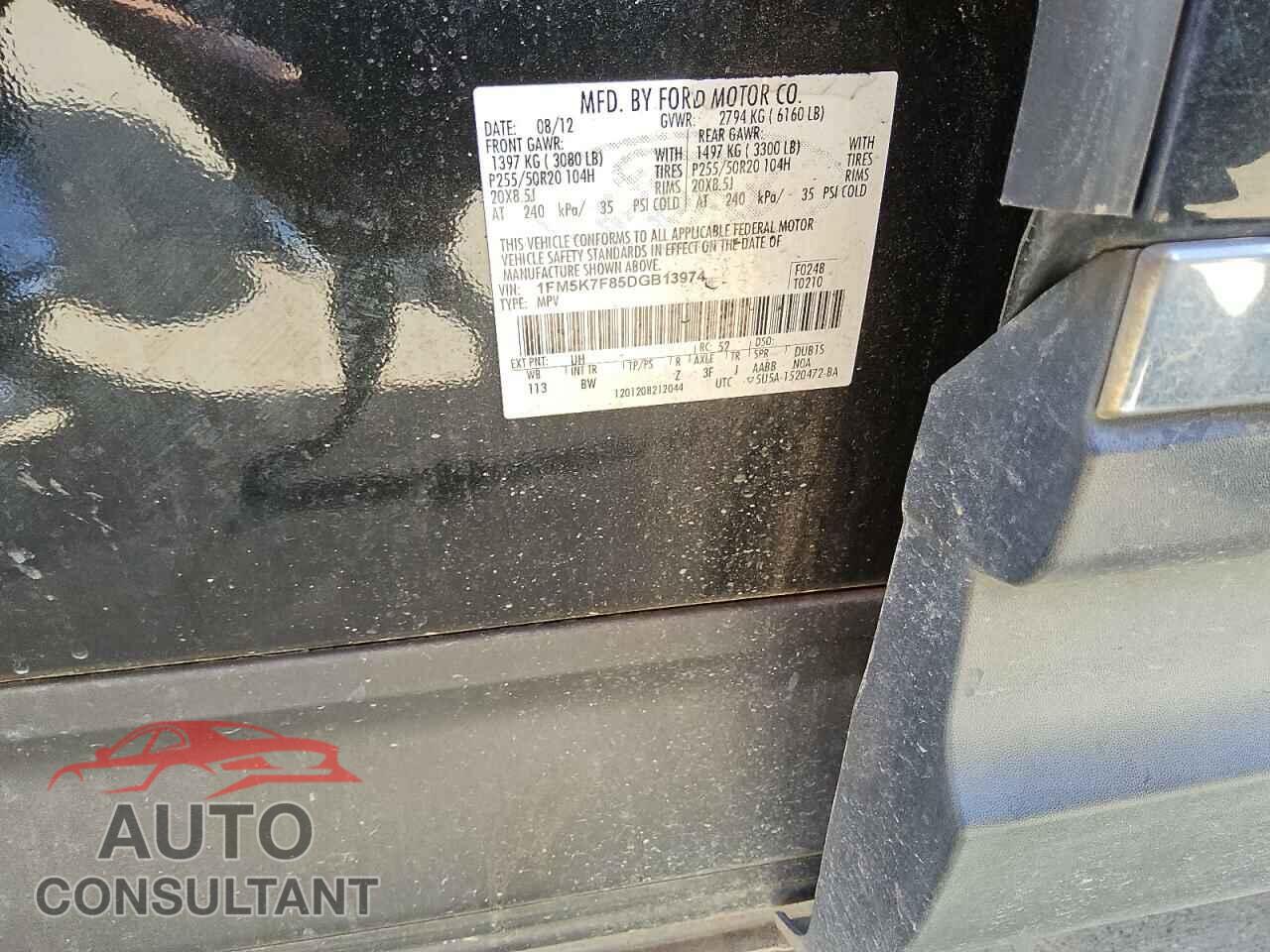FORD EXPLORER 2013 - 1FM5K7F85DGB13974