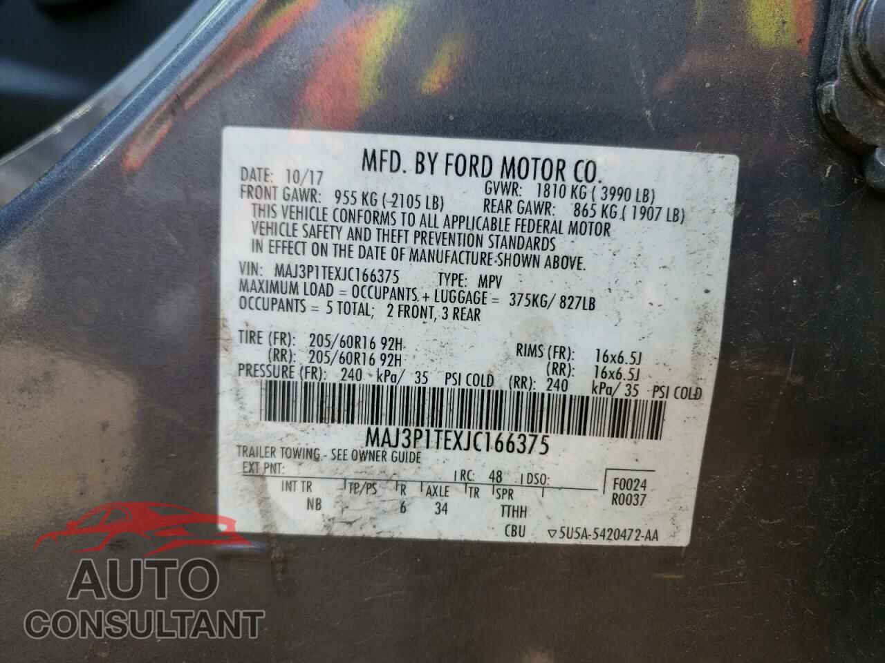FORD ECOSPORT 2018 - MAJ3P1TEXJC166375