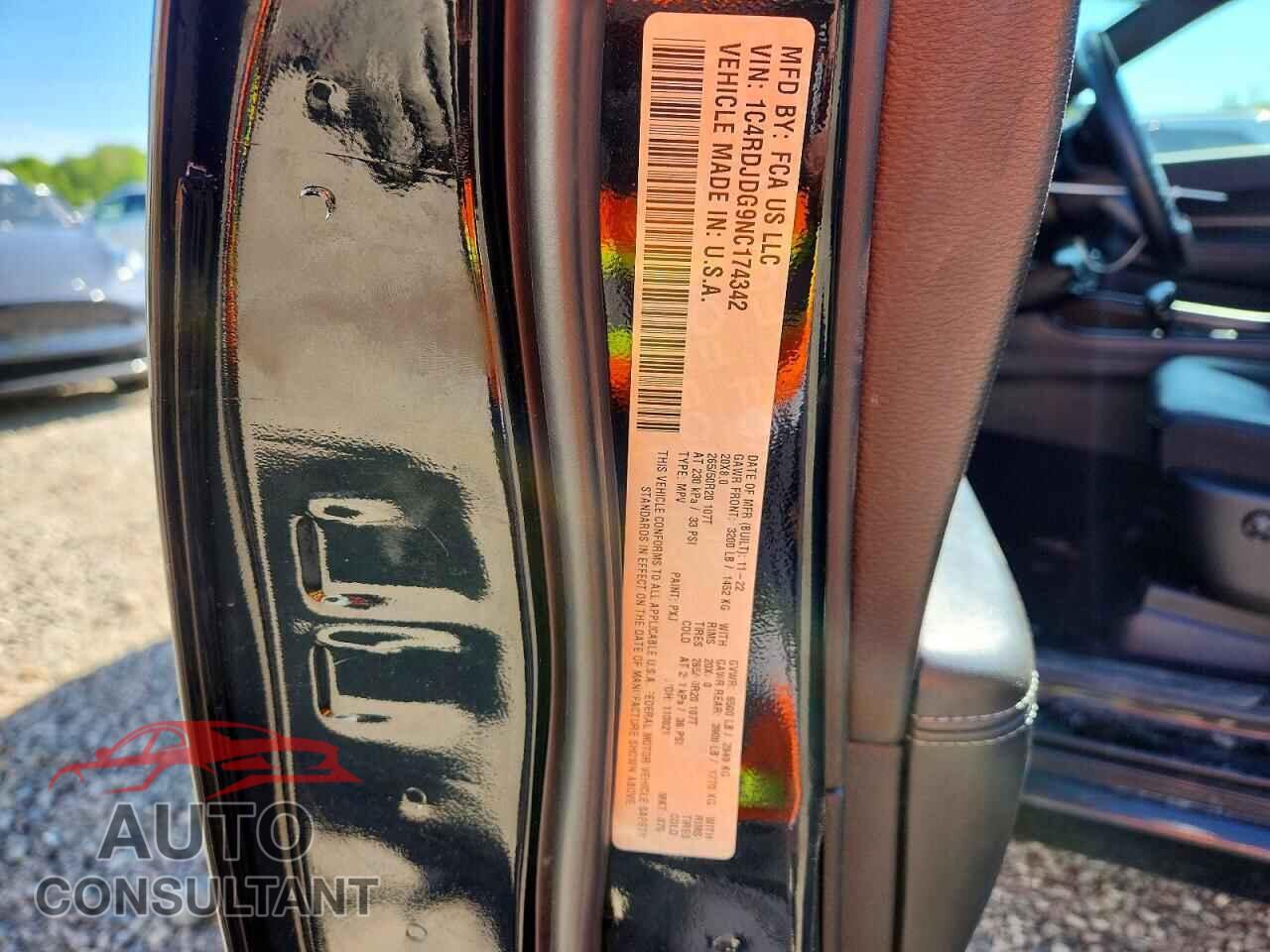 DODGE DURANGO 2022 - 1C4RDJDG9NC174342