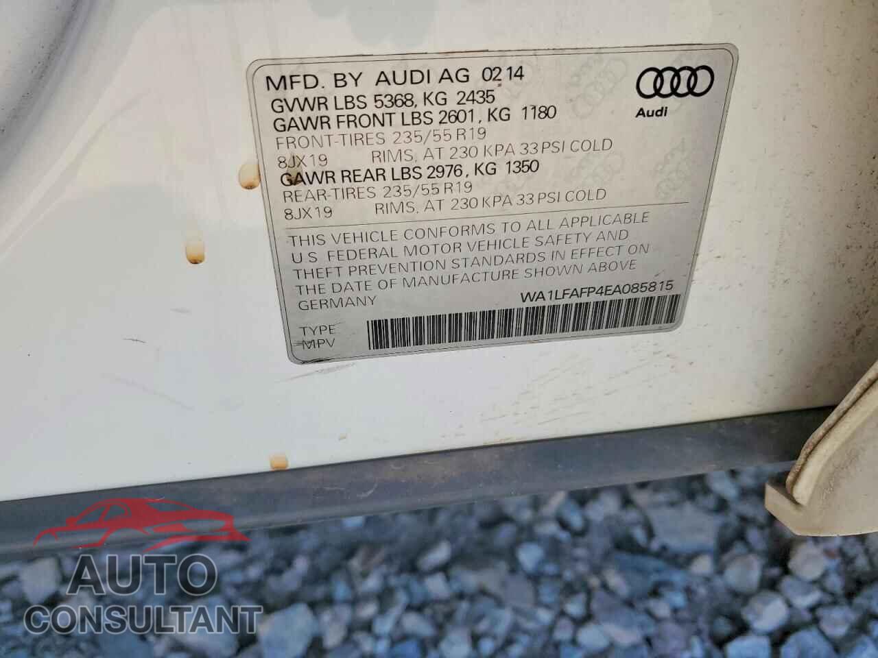 AUDI Q5 2014 - WA1LFAFP4EA085815