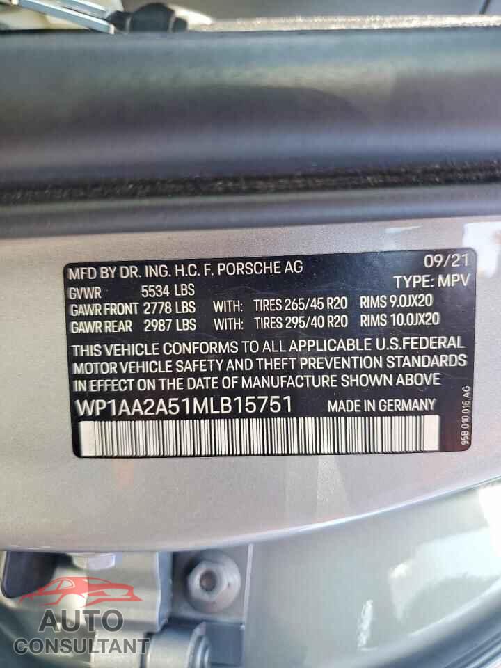PORSCHE MACAN 2021 - WP1AA2A51MLB15751