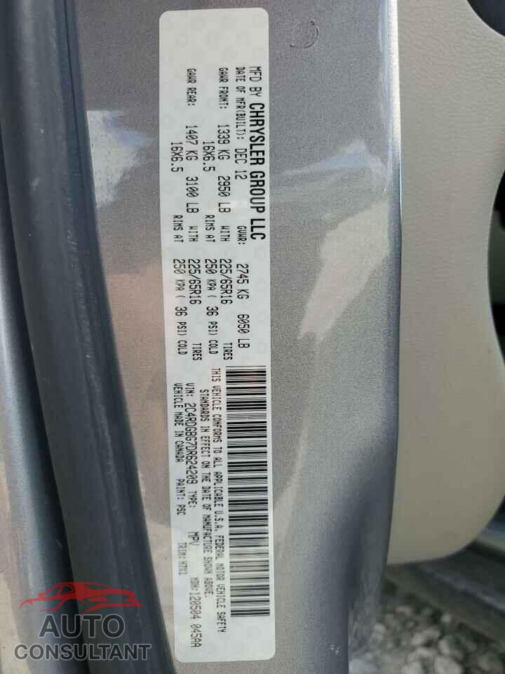 DODGE CARAVAN 2013 - 2C4RDGBG7DR624209