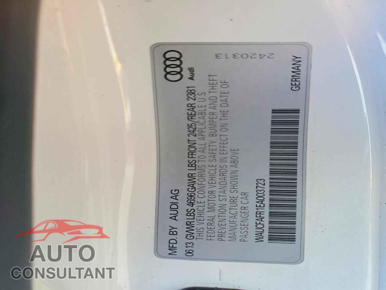 AUDI A5 2014 - WAUCFAFR1EA003723