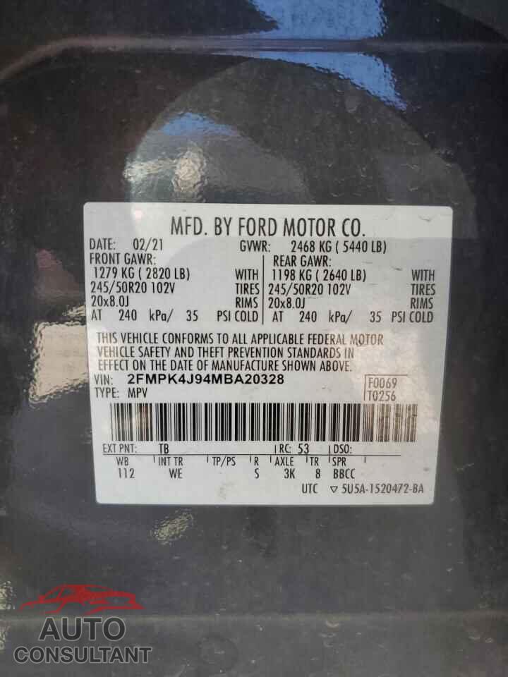 FORD EDGE 2021 - 2FMPK4J94MBA20328